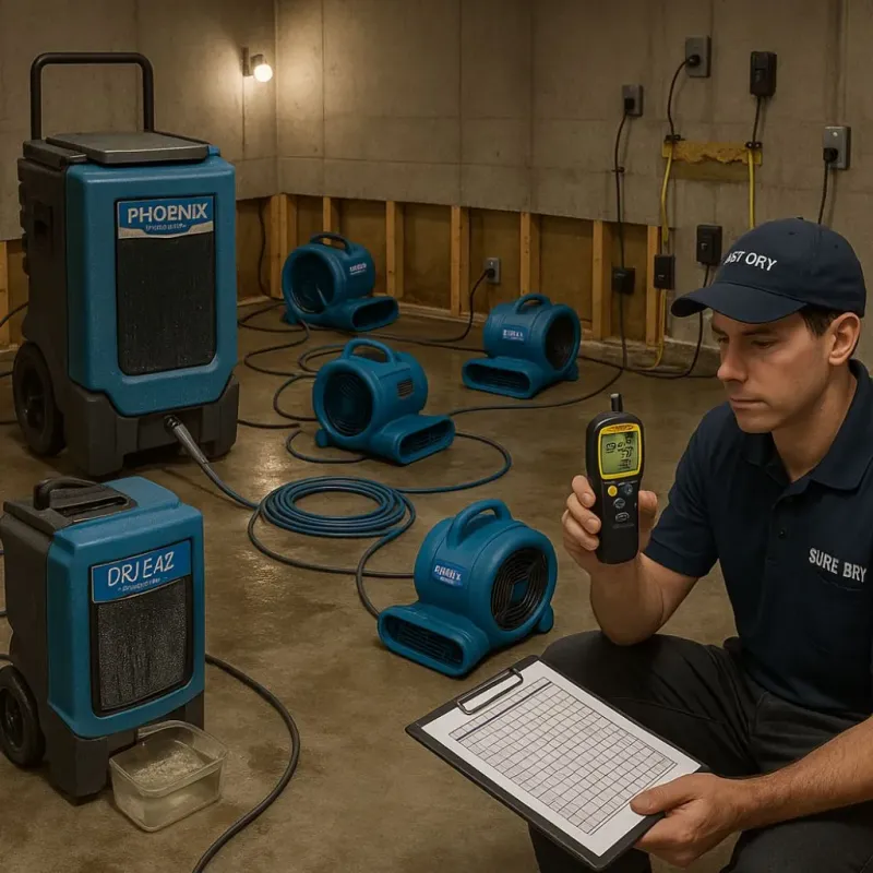 Structural Drying and Dehumidification process in Inwood, FL